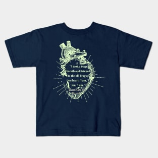 The Bell Jar quote by Sylvia Plath: I took a deep breath and listened to the old brag of my heart... Kids T-Shirt